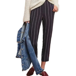 NWT Anthropologie Navy Striped Ankle Pants